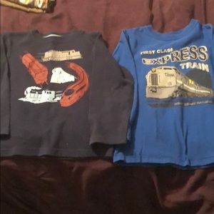 Set of 2 boys Train shirts
